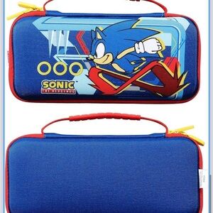 Sonic the Hedgehog Nintendo Switch Gaming Travel Kit Set w/ case, stand & grips
